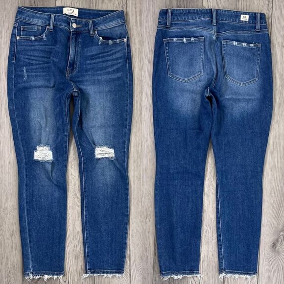 L.T.J Denim - Letter To Juliet Women Size 31 Cotton High Rise Distressed Skinny Leg Denim Jean